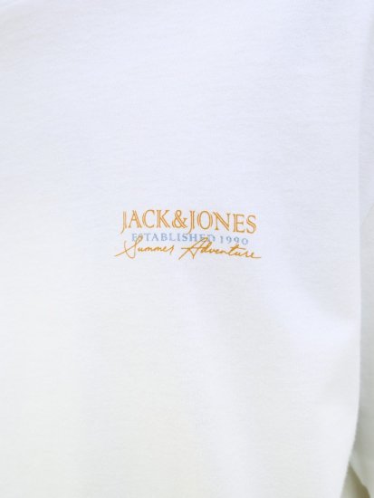 Jack & Jones Summer Vibes Crew Neck T-Shirt White - T-shirts - T-shirts i store størrelser - 2XL-14XL