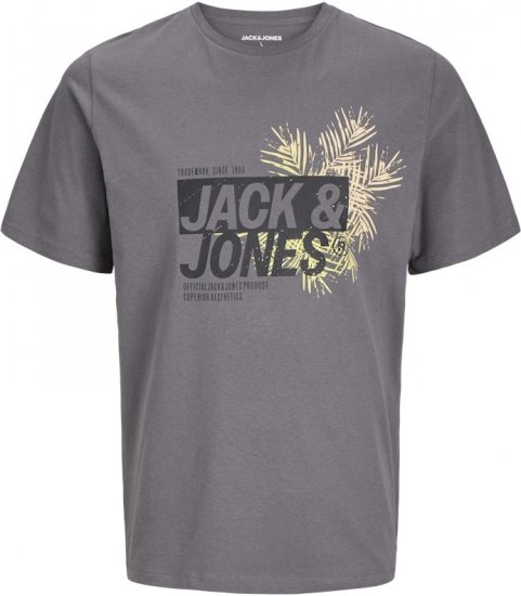 Jack & Jones Jaxon Crew Neck T-Shirt Castlerock - T-shirts - T-shirts i store størrelser - 2XL-14XL