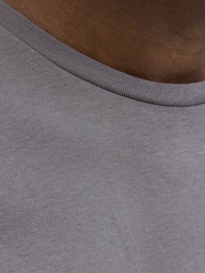 Jack & Jones Jaxon Crew Neck T-Shirt Castlerock - T-shirts - T-shirts i store størrelser - 2XL-14XL