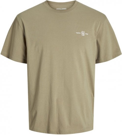 Jack & Jones Ayce Crew Neck T-Shirt Beige - T-shirts - T-shirts i store størrelser - 2XL-14XL