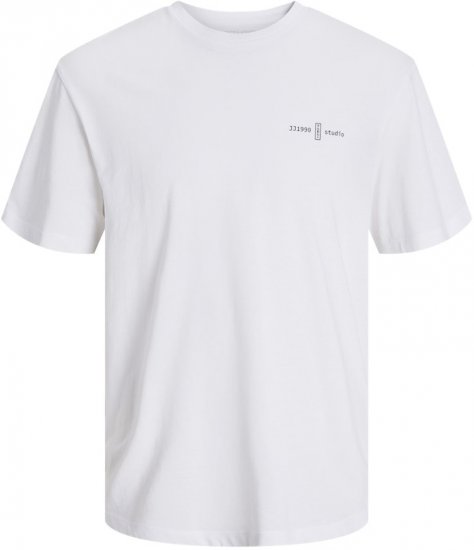 Jack & Jones Ayce Crew Neck T-Shirt White - T-shirts - T-shirts i store størrelser - 2XL-14XL