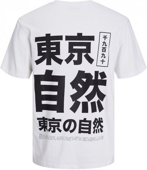 Jack & Jones Ayce Crew Neck T-Shirt White - T-shirts - T-shirts i store størrelser - 2XL-14XL