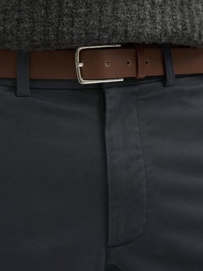 Jack & Jones Ollie Franco Chino Pants with Belt Dark Navy - Jeans og bukser - Herrejeans og bukser i store størrelser W40-W70