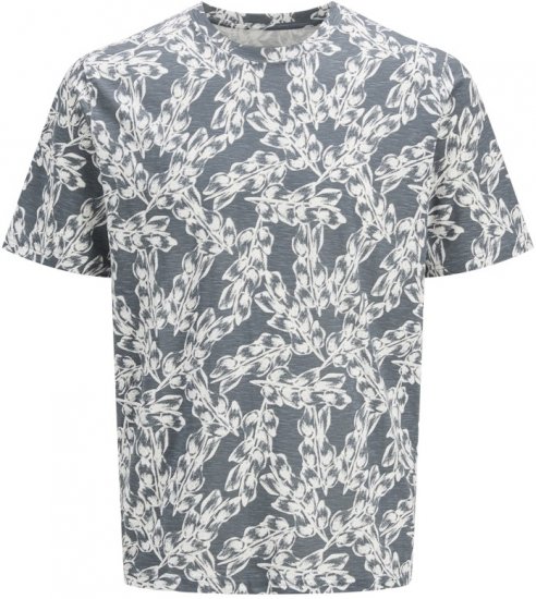 Jack & Jones Split AOP Crew Neck T-Shirt Grey - T-shirts - T-shirts i store størrelser - 2XL-14XL