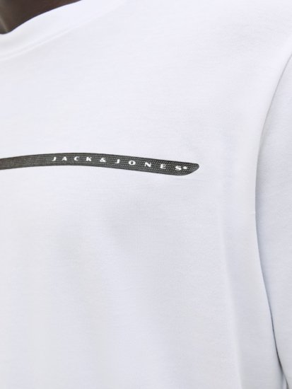 Jack & Jones FUSION Full Branding T-Shirt Bright White - T-shirts - T-shirts i store størrelser - 2XL-14XL