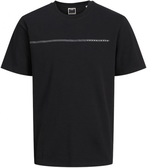 Jack & Jones FUSION Full Branding T-Shirt Black - T-shirts - T-shirts i store størrelser - 2XL-14XL