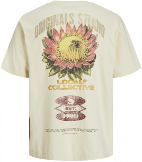 Jack & Jones Retiro Crew Neck T-Shirt Antique White - T-shirts - T-shirts i store størrelser - 2XL-14XL