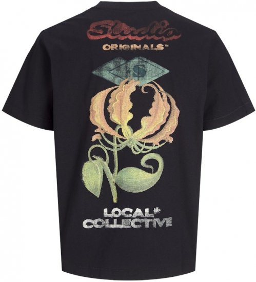 Jack & Jones Retiro Crew Neck T-Shirt Black - T-shirts - T-shirts i store størrelser - 2XL-14XL