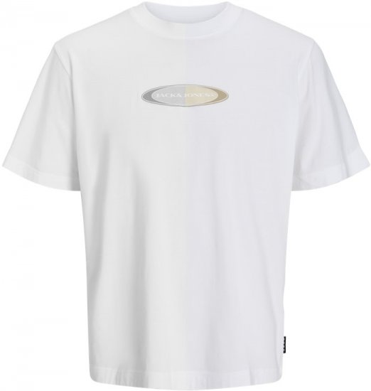 Jack & Jones Pacer Branding Print T-Shirt Bright White - T-shirts - T-shirts i store størrelser - 2XL-14XL