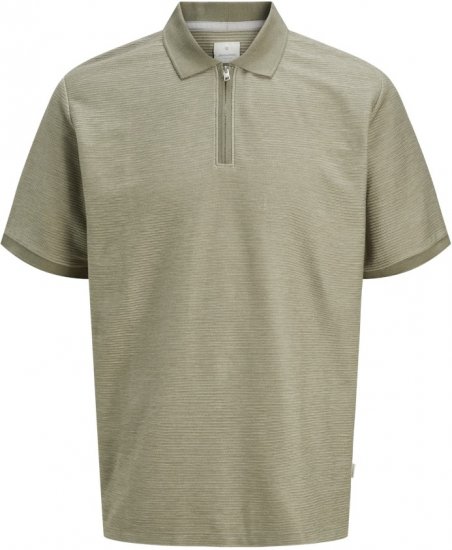Jack & Jones Ronnie Polo with Zipper Grey - Polotrøjer - Polotrøjer 2XL-8XL