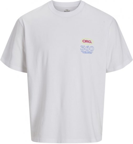 Jack & Jones Compact Crew Neck T-Shirt White - T-shirts - T-shirts i store størrelser - 2XL-14XL
