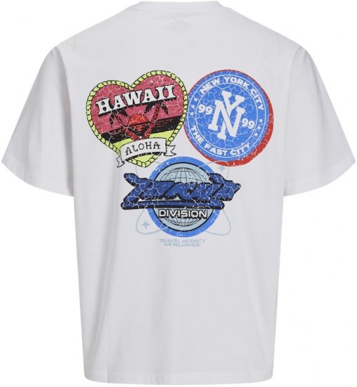 Jack & Jones Compact Crew Neck T-Shirt White - T-shirts - T-shirts i store størrelser - 2XL-14XL