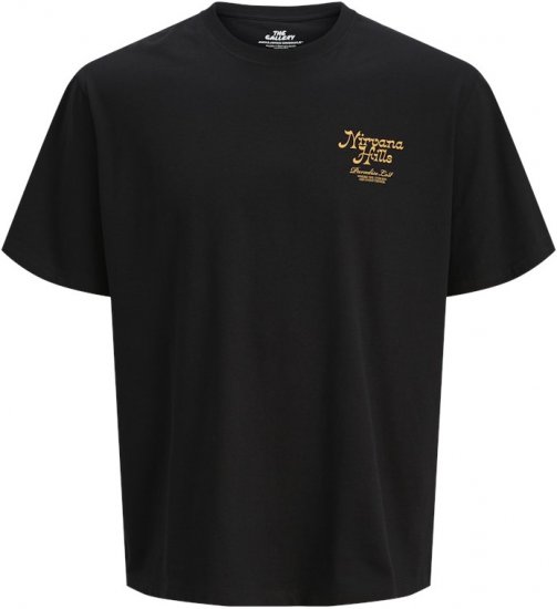 Jack & Jones Parallel Crew Neck T-Shirt Black - T-shirts - T-shirts i store størrelser - 2XL-14XL