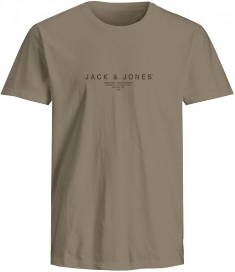 Jack & Jones Harris Crew Neck T-Shirt Brown - T-shirts - T-shirts i store størrelser - 2XL-14XL