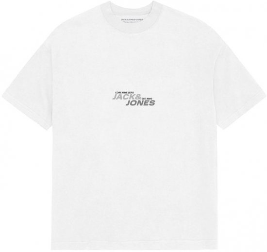 Jack & Jones Tarmac Branding Crew Neck T-Shirt Bright White - T-shirts - T-shirts i store størrelser - 2XL-14XL