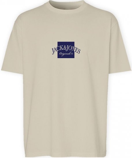 Jack & Jones Boston Crew Neck T-Shirt Antique White - T-shirts - T-shirts i store størrelser - 2XL-14XL