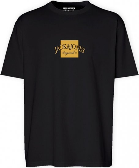 Jack & Jones Boston Crew Neck T-Shirt Black - T-shirts - T-shirts i store størrelser - 2XL-14XL