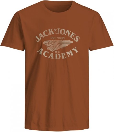 Jack & Jones Freddy Crew Neck T-Shirt Bombay Brown - T-shirts - T-shirts i store størrelser - 2XL-14XL