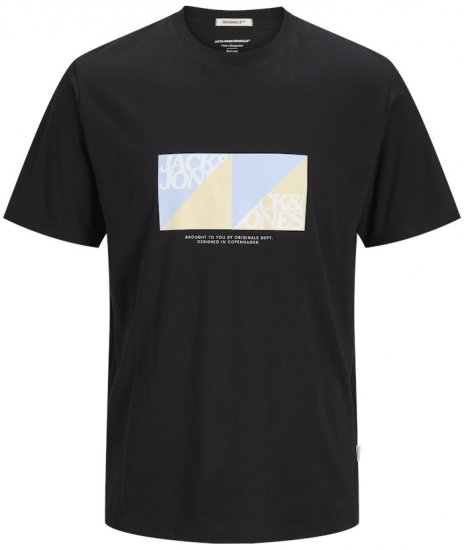 Jack & Jones Vira Branding Crew Neck T-Shirt Black - T-shirts - T-shirts i store størrelser - 2XL-14XL