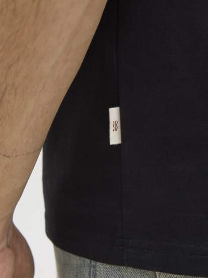  Jack & Jones Tavira Aop Pocket Crew Neck T-Shirt Black - T-shirts - T-shirts i store størrelser - 2XL-14XL