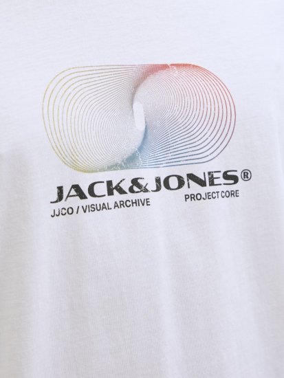 Jack & Jones Calma Crew Neck T-Shirt Bright White - T-shirts - T-shirts i store størrelser - 2XL-14XL