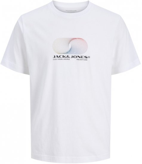 Jack & Jones Calma Crew Neck T-Shirt Bright White - T-shirts - T-shirts i store størrelser - 2XL-14XL