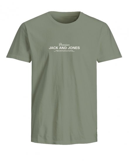 Jack & Jones Ferris Crew Neck T-Shirt Hedge Green - T-shirts - T-shirts i store størrelser - 2XL-14XL