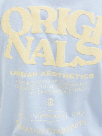 Jack & Jones Tavira Type Crew Neck T-Shirt Skyway - T-shirts - T-shirts i store størrelser - 2XL-14XL