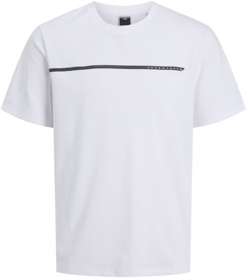 Jack & Jones FUSION Full Branding T-Shirt Bright White - T-shirts - T-shirts i store størrelser - 2XL-14XL