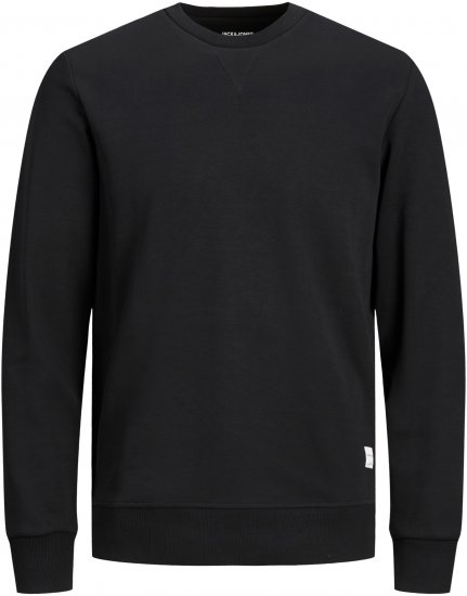 Jack & Jones Basic Sweatshirt Black - Trøjer og hættetrøjer - Trøjer og Hættetrøjer i store størrelser - 2XL-14XL