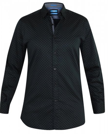 D555 Jahine Long Sleeve Printed Shirt Black - Skjorter - Skjorter til store mænd 2XL- 8XL