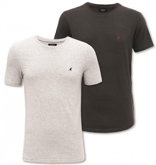 Kangol Jetta T-shirt Black/Grey 2-pack - T-shirts - T-shirts i store størrelser - 2XL-14XL