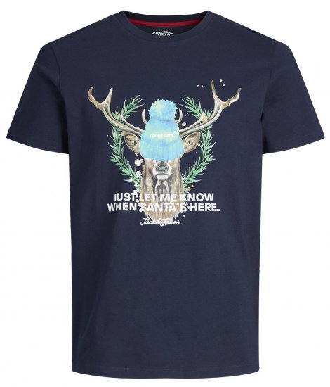 Jack & Jones JORANIMAL T-Shirt Navy - T-shirts - T-shirts i store størrelser - 2XL-14XL