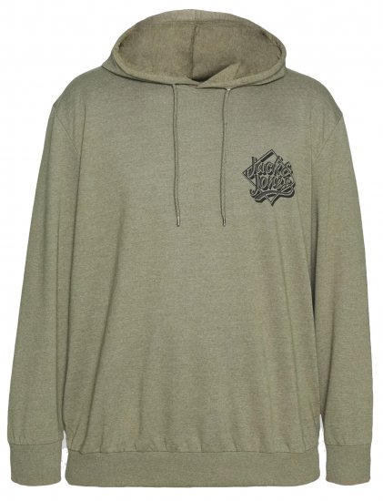 Jack & Jones Jorbrad Hoodie Dusty Olive - Trøjer og hættetrøjer - Trøjer og Hættetrøjer i store størrelser - 2XL-14XL