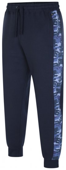 Kam Jeans 236 Panelled Camo Jog Bottoms Navy - Joggingbukser og shorts - Sweatpants og Sweatshorts 2XL-12XL