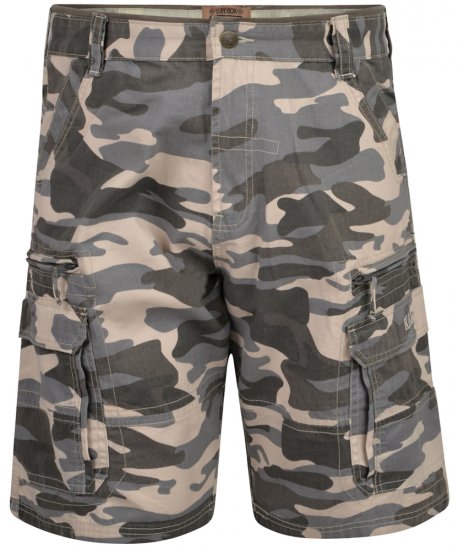 Kam Jeans 329 Short Charcoal Camo - Shorts - Shorts i store størrelser - W40-W60