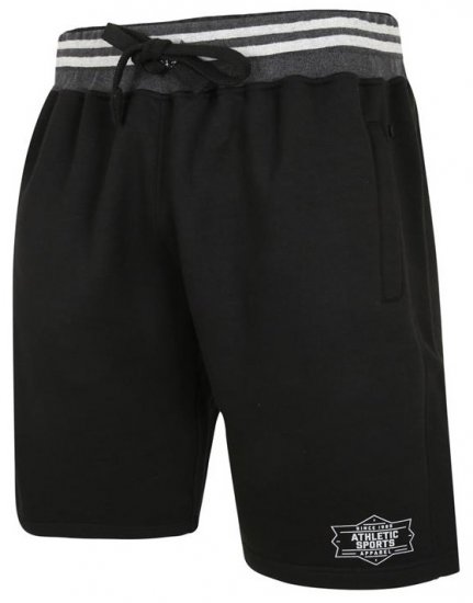 Kam Jeans 3301 Athletic Sports Jog Shorts Black - Joggingbukser og shorts - Sweatpants og Sweatshorts 2XL-12XL