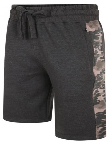 Kam Jeans 3303 Camo Panelled Jog Shorts Charcoal - Joggingbukser og shorts - Sweatpants og Sweatshorts 2XL-12XL