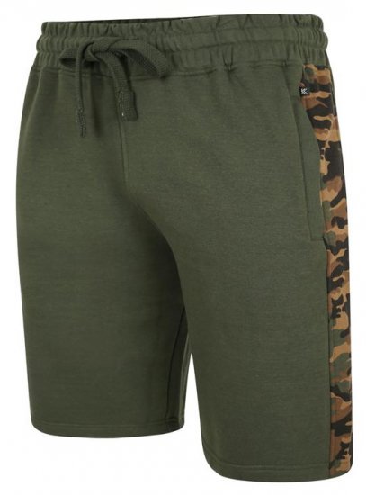 Kam Jeans 3303 Camo Panelled Jog Shorts Khaki - Joggingbukser og shorts - Sweatpants og Sweatshorts 2XL-12XL