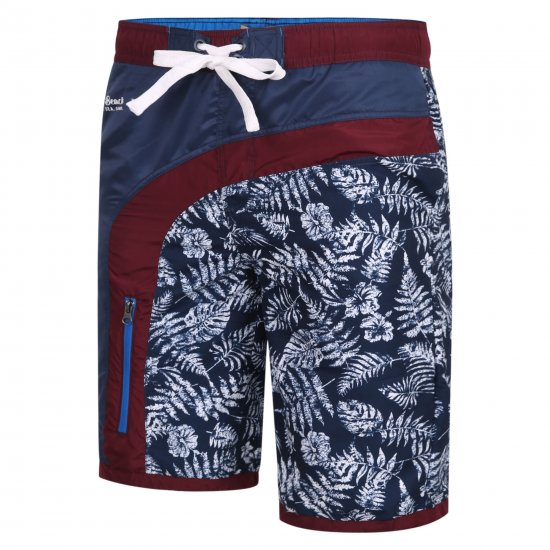 Kam Jeans 349 Leaf Print Swimmers Navy - Undertøj og badetøj - Badetøj og Undertøj i store størrelser 