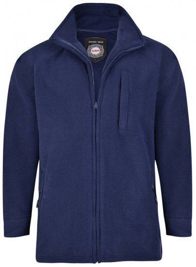 Kam Jeans 437 Fleece Jacket Navy - Trøjer og hættetrøjer - Trøjer og Hættetrøjer i store størrelser - 2XL-14XL