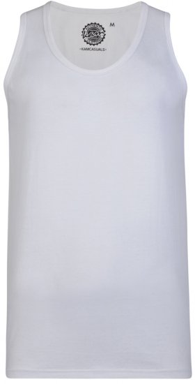 Kam Jeans 500 Tank Top White - T-shirts - T-shirts i store størrelser - 2XL-14XL