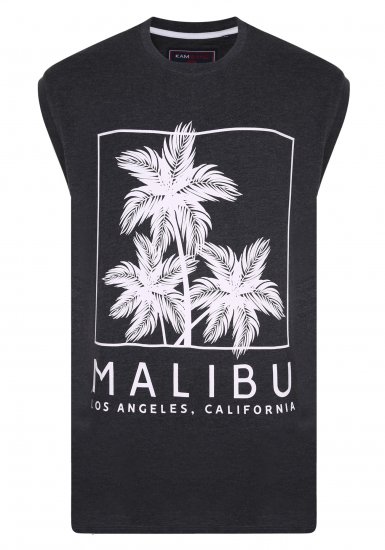 Kam Jeans Malibu Sleeveless Charcoal - T-shirts - T-shirts i store størrelser - 2XL-14XL