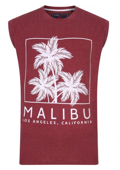 Kam Jeans Malibu Sleeveless Wine - T-shirts - T-shirts i store størrelser - 2XL-14XL