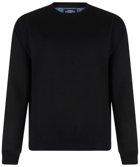Kam Jeans Sweatshirt Black TALL SIZES - HERRETØJ MT-6XLT - Tøj til høje mænd