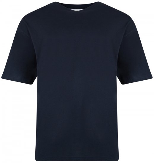 Kam Jeans V-hals T-shirt Mørkeblå - T-shirts - T-shirts i store størrelser - 2XL-14XL