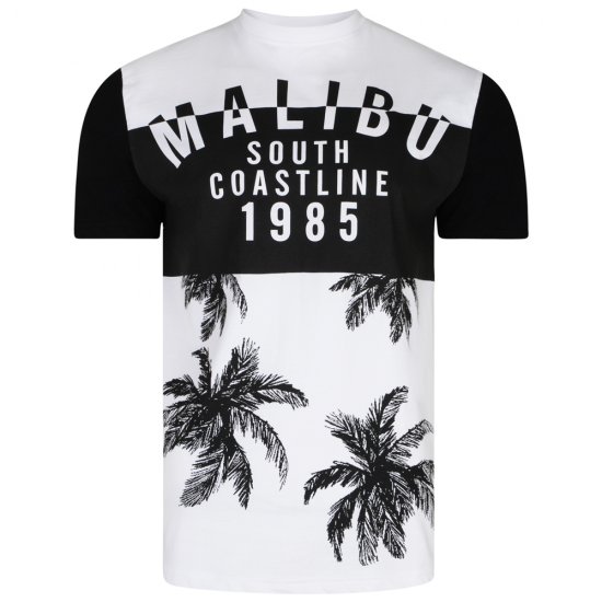 Kam Jeans 5228 Malibu T-shirt Black/White - T-shirts - T-shirts i store størrelser - 2XL-14XL