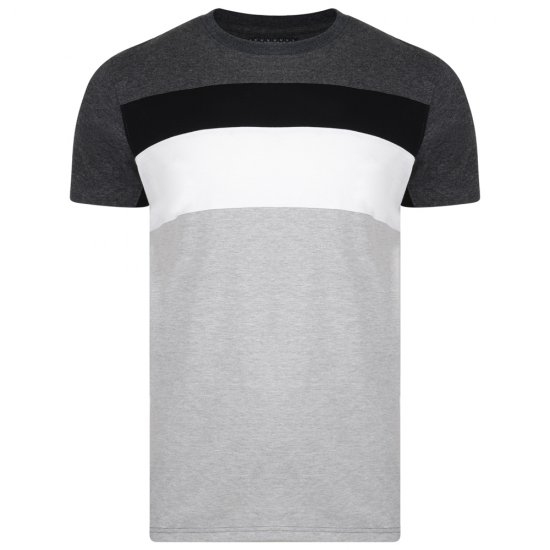 Kam Jeans 5231 Cut and Sew T-shirt Grey - T-shirts - T-shirts i store størrelser - 2XL-14XL