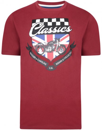 Kam Jeans 5280 T-shirt Burgundy - T-shirts - T-shirts i store størrelser - 2XL-14XL