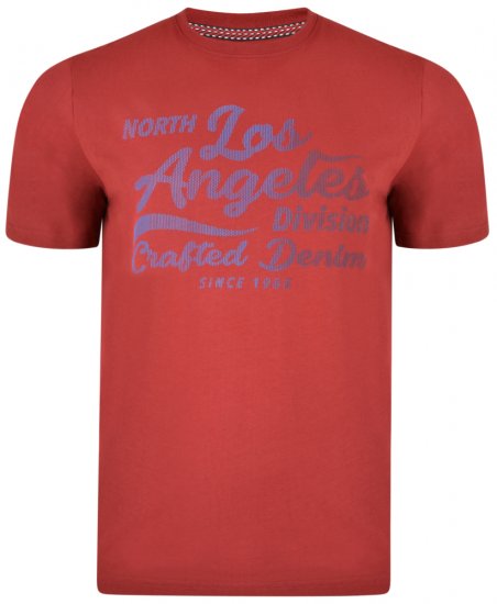 Kam Jeans 5302 T-shirt Burgundy - T-shirts - T-shirts i store størrelser - 2XL-14XL